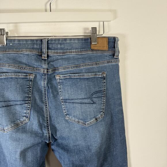 American Eagle Next Level Stretch Kick Boot Medium Wash Jeans Hi Rise Womens 14 - Picture 6 of 10